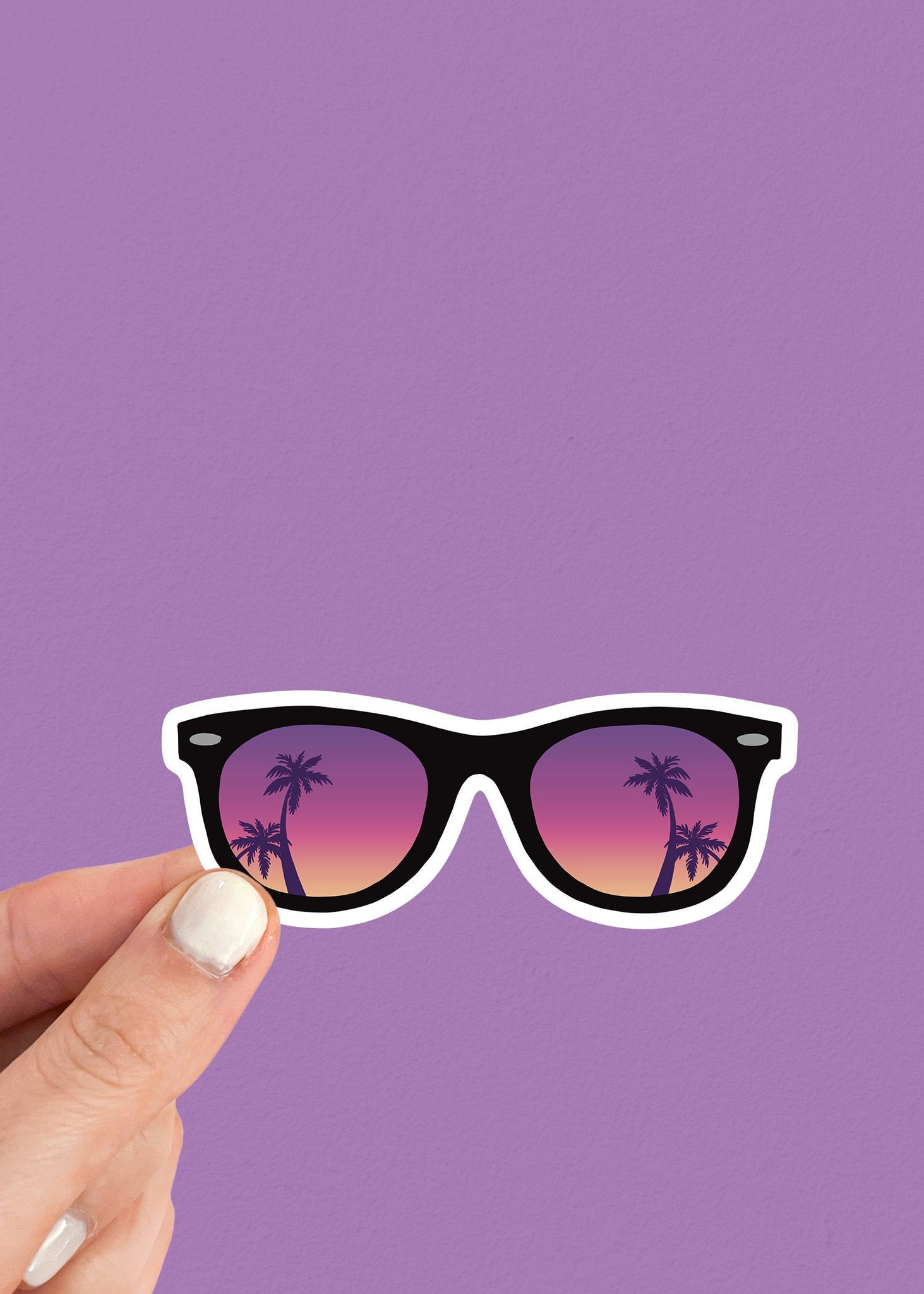 Tropical Sunglasses Sticker | Aviator Vinyl Sticker | Waterproof Beach Sunglass Sticker